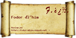 Fodor Áhim névjegykártya